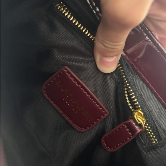 Yves Saint Laurent Deep Red Patent Shoulder Bag - Picture 3 of 3